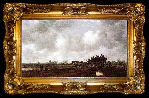 framed  GOYEN, Jan van Horse Cart on a Bridge sg, ta009-2